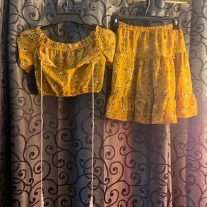 Matching Shein Crop Top and Skirt